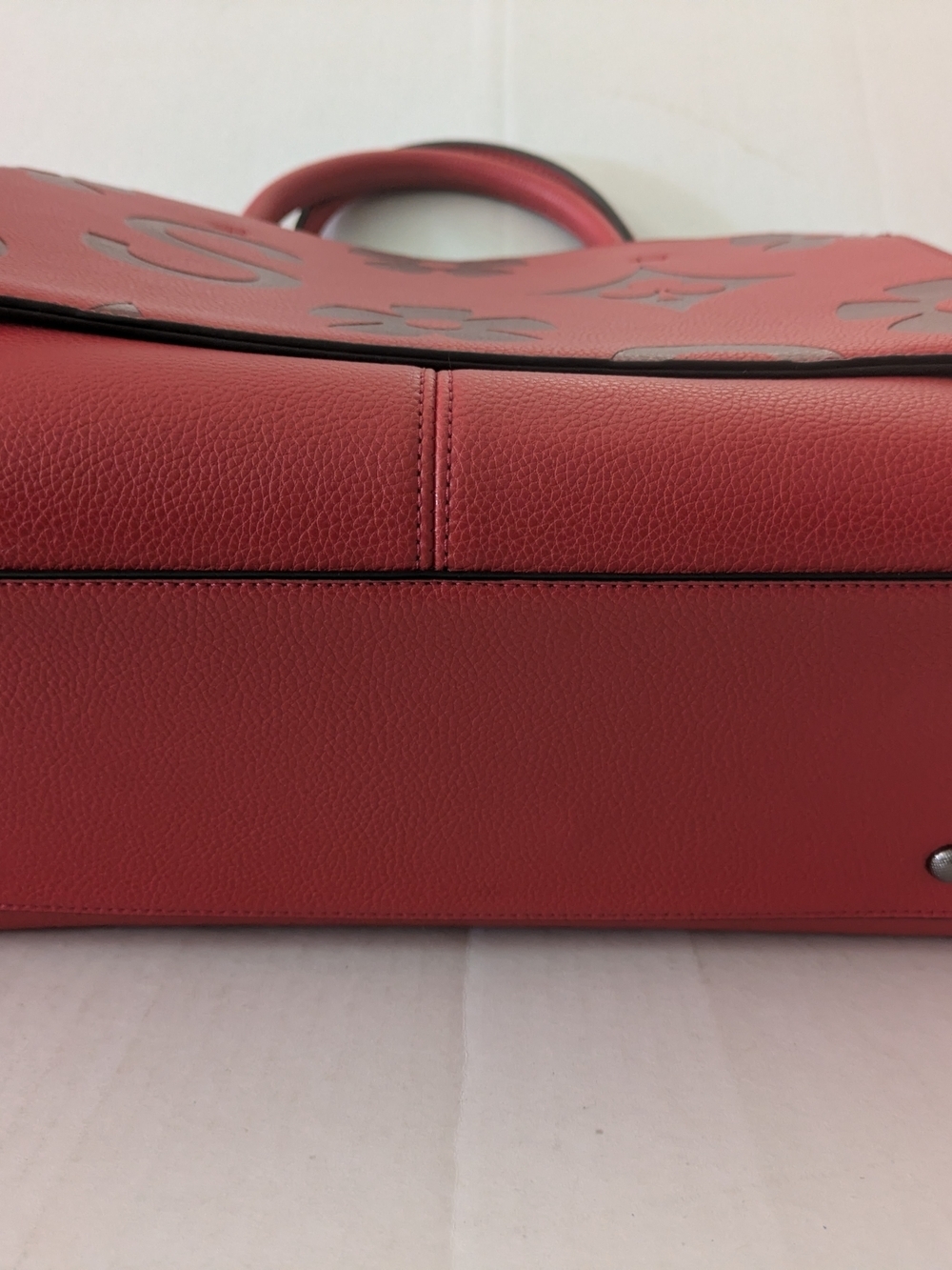 Designer Red Floral Monogram Tote - Picture 5 of 7
